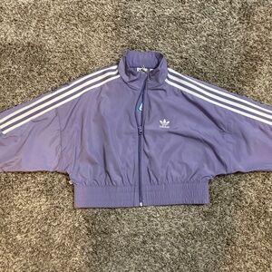 adidas Kids Violet Rain Jacket with White Accents